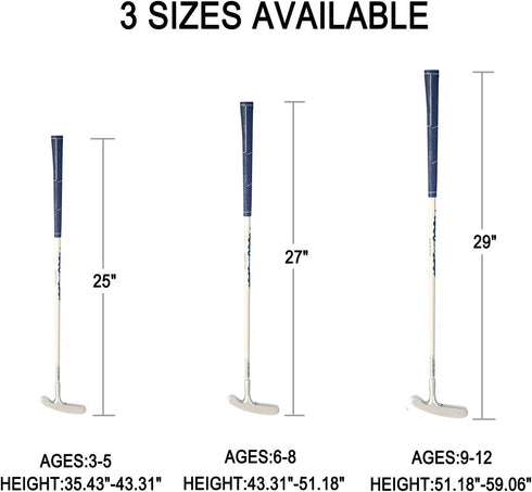 Acstar 3 3-5 6-8 9-12 Two Way Junior Golf Putter Graphite Kids Putter Both Left and Right Handed Easily Use Sizes