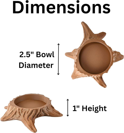 Lucky Critter Hermit Crab Food Dish Tree Stump | Hermit Crab Feeding Dish Food Bowl | Feeding Supplies Accessories