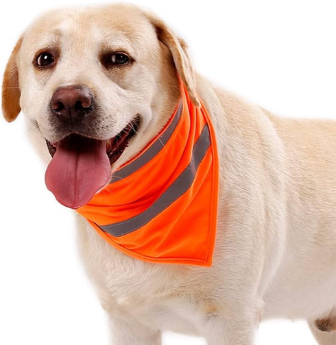 Adjustable High Visibility Dog Scarf - Reflective Towel Bib for Outdoor Adventures