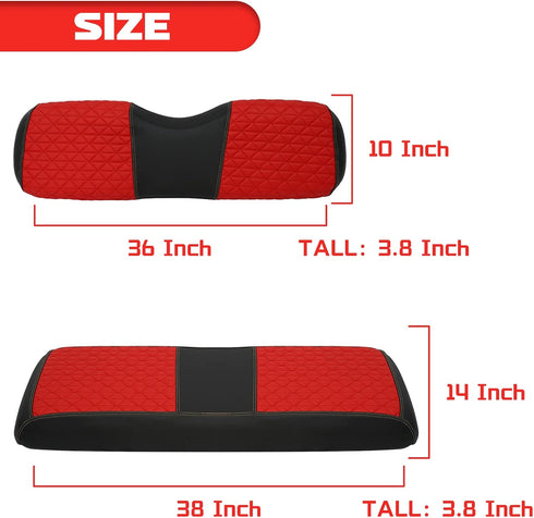 XUANYUDG0769 Golf Cart Seat Covers for EZGO Club Car, Vinyl Leather with Adjustable Straps and Retractable Buckle