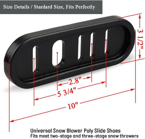 Snowblower Slide Shoes 490-241-0010 Skid Shoe (2 Pack) with Mounting Hardware for Universal MTD
