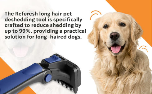Small Red Deshedding Brush for Long Hair Dogs, Cats & Pets - Lightweight Grooming Brush for Shedding