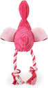 Tough Plush Dog Toy, Knot Flamingo Squeaky Toy for Dogs, Model DT060