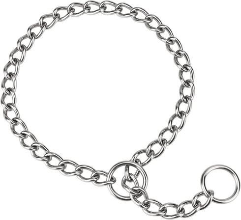 TagME Adjustable Chain Choke Collar for Dogs, Weather Proof Necklace for Extra Large Dogs