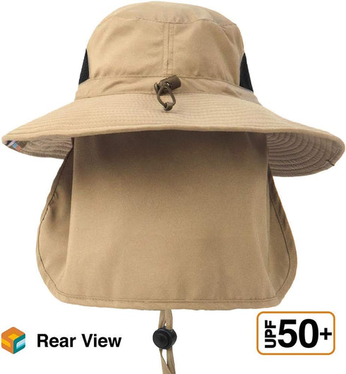 SUN CUBE Wide Brim Sun Hat Men Women, Fishing Hats Sun UV Protection, Mens Hiking Bucket Hat Safari Beach Boonie, UPF 50+