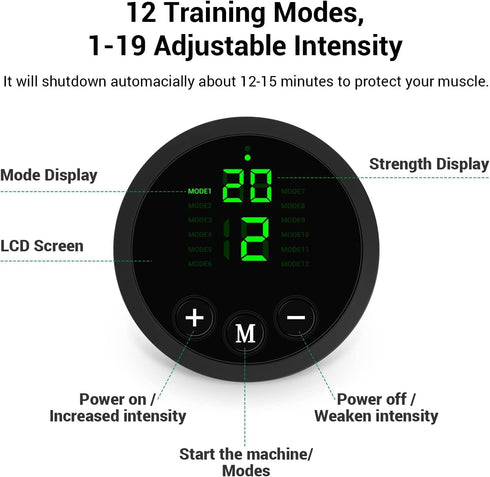 Muscle Toner ABS Training Workout Belt – Body Abdominal Toning Gear, Waist Trimmer for Men Women, Intelligent Portable