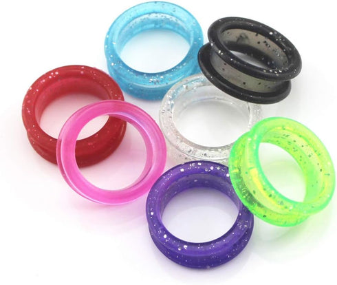 7x Barber Hair Shears Scissors with Finger Rings Grips - Dog Grooming Soft Silica Rubber Inserts in Candy Colors