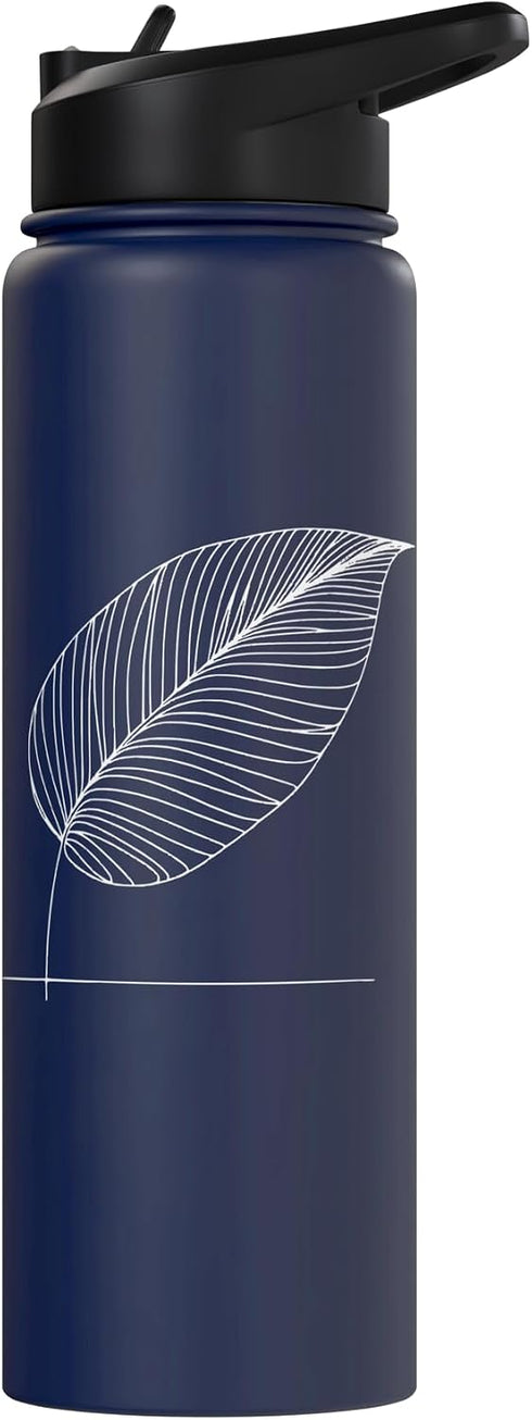 Jimbeels Banana Leaf Line Art Plant Lover Stainless Steel Insulated Water Bottle