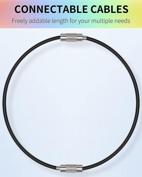 Uniclife 4 Inch/6 Inch Wire Keychain Cable - Large Stainless Steel Key Ring Loop Holder for Luggage Tag Keeper