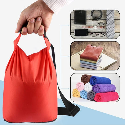 Pimoys 5 Pack Waterproof Dry Sacks - Lightweight Outdoor Dry Bags with Shoulder Strap, 20L / 12L / 10L / 6L / 3.5L for