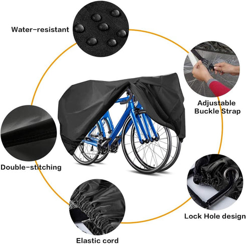 Waterproof Outdoor Bike Cover for 2-3 Bikes with Lock Hole for Mountain and Road Bikes