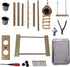 Hamiledyi Parrot Playground Bird Play Stand Natural Wood Parrot Perch Gym with Feeder Cups Cockatiel Nest with Ladder