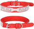 Puppy Collar with Rhinestone Name Plate - Pretty Bow Crystal Glitter Jewel Bling Collar for XXS XS Small Medium Pet