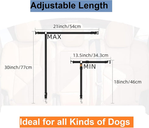 CuoiArte 3 Pack Dog Seat Belt for Car, Car Headrest Restraint Adjustable Nylon Fabric, Dog Restraints Vehicle Seatbelts
