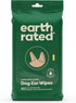 Earth Rated Pet Ear Wipes - Hypoallergenic Wipes for Dogs & Cats to Remove Dirt and Wax Build Up, Oatmeal Scent, 60