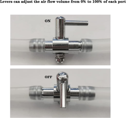 AQUANEAT Aquarium Control Valve, Metal Stainless Steel Gang Valve, Fish Tank Air Flow Distributor Splitter
