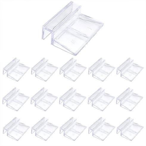 16 PCS 8mm Acrylic Aquarium Cover Clip, Clear Fish Tank Glass Support Holder for Rimless Aquariums