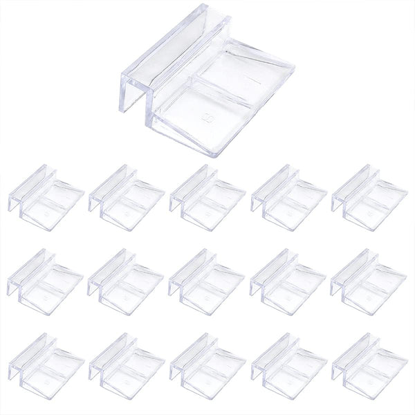 16 PCS 8mm Acrylic Aquarium Cover Clip, Clear Fish Tank Glass Support Holder for Rimless Aquariums