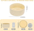 SPUNKYJUNKY 28.7OZ Ceramic Dog and Cat Bowl, Modern Cute Weighted Food Water Bowl for Replacement Beige (1 Pack)