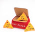 ZippyPaws Burrow Food Buddies Pizza Box, Interactive Hide and Seek Dog Toys, Colorful Squeaky Plush Puzzles for Small &