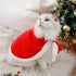 ANIAC Pet Christmas Costume Poncho Cape with Hat, Santa Claus Cloak for Cats & Small Dogs (Large, Red)