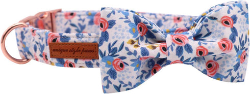 Unique Style Paws Dog Collar Bow Tie, Adjustable Collars for Dogs and Cats, Small Medium Large