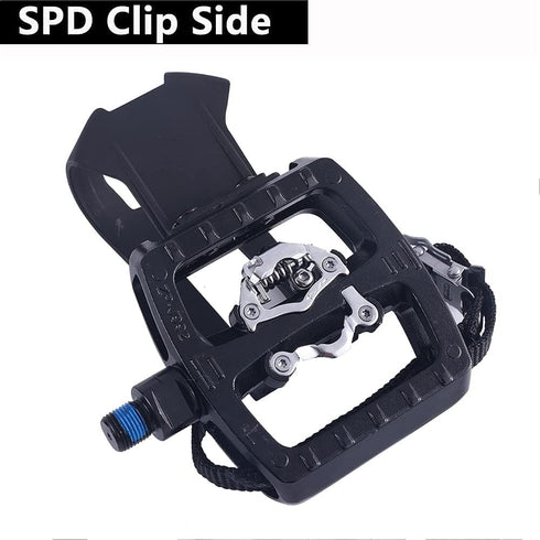 ZERAY Spin Bike Pedals - Dual Platform Indoor Cycling Pedals with Clips and Straps