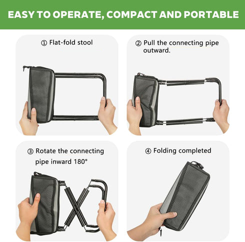 Backpacking HILIMSE Compact Folding Stool for Adults Design and Portable Stool with Handbag Style,Lightweight Mini