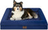 Large Orthopedic Dog Bed, Waterproof with Removable Cover, 4-Sides Bolster Soft Sofa Bed, Washable, Rich Blue
