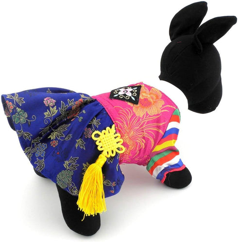 SELMAI Ethnic Dog Costume - Korean Traditional Knot Pendant Norigae Hanbok for Small Puppies & Cats