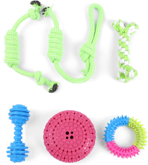 Techinal 10pcs Dog Chew Toy Cloth Rubber Toy For Aggressive Chewers Rubber Teether Toy For Training Cleaning