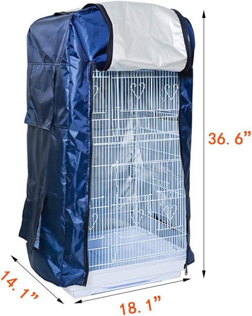 QBLEEV Large Bird Cage Covers - Warm Windproof Waterproof Shell Shield for Square Cage Crate