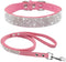 Microfiber Pet Dog Collar Leashes Set - Reflective Dog Collar, Double-Layer Soft Leather Leash for Small & Medium Dogs