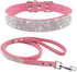 Microfiber Pet Dog Collar Leashes Set - Reflective Dog Collar, Double-Layer Soft Leather Leash for Small & Medium Dogs