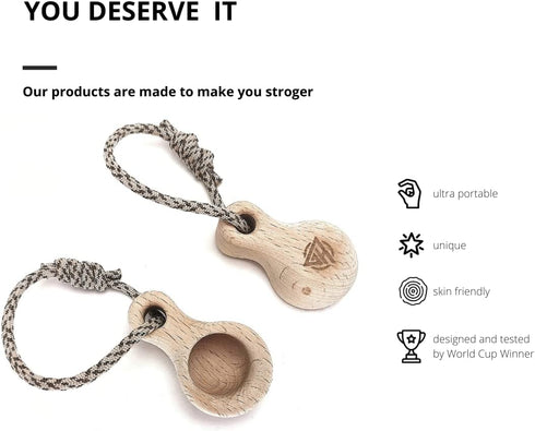RainDrop Pocket-sized Fingerboard Pair for Rock Climbing, Portable Hangboard Finger Trainer, Wood