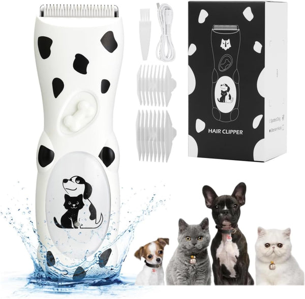 Low Noise Cordless Dog Trimmer Clipper, Professional Pet Grooming Kit for Matted Hair, Small and Medium Animals