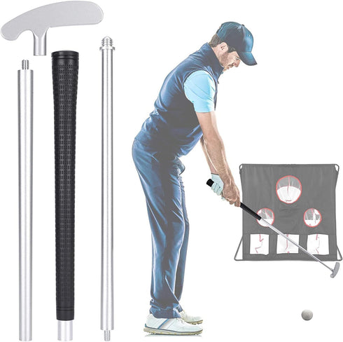 LEAGY 4-Sections Portable Golf Putter, Right & Left Hand, Includes 2 Golf Balls, 1Pack Golf Bag
