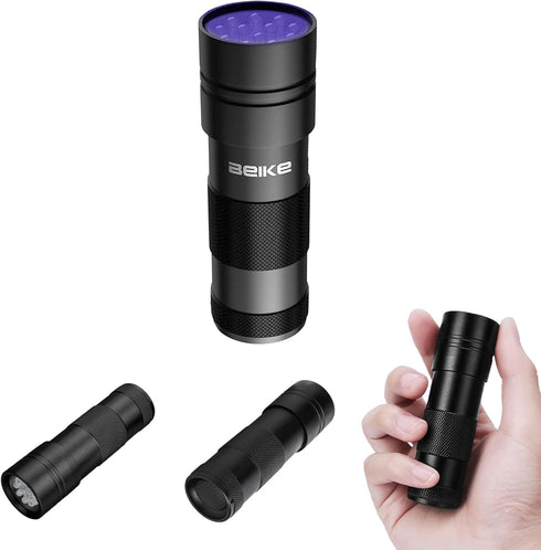 12 UV Flashlight Black LightSmall Portable Mini LED Blacklight Flashlight for Hidden Stain Detection in Room, Resin