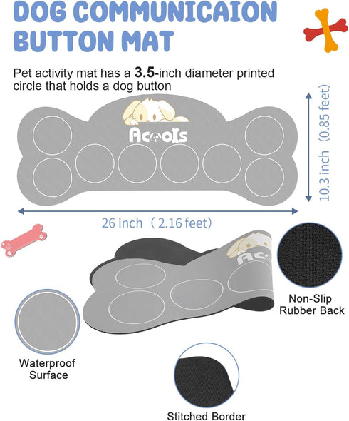 Dog Buttons for Communication, 8 Dog Talking Button Set, 30s Recordable Voice Pet Buzzer Training Buttons