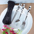 Calsgkspray Black Portable Tableware Bag Outdoor Travel Camping Cutlery Pouch Storage Bag Flatware Tableware Dinnerware