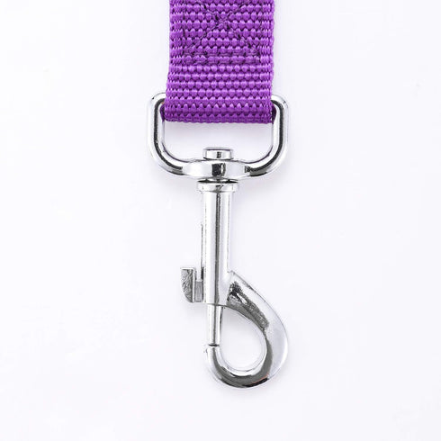 Strong Durable Nylon Dog Training Leash - 1 Inch Wide Traction Rope, 6 ft 10ft 15ft Long, Purple