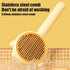 Pet Hair Brush with Release Button, Self Cleaning Cat Brush for Shedding, Grooming Long and Short Hair Dogs and Cats