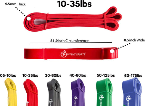 INTENT SPORTS Pull Up Assist Bands – Resistance and Assistance Bands for Fitness, Weightlifting, Body Stretching,