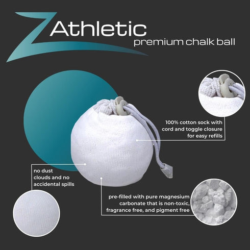 Z Athletic Gym Chalk Ball for Rock Climbing, Gymnastics, Weightlifting