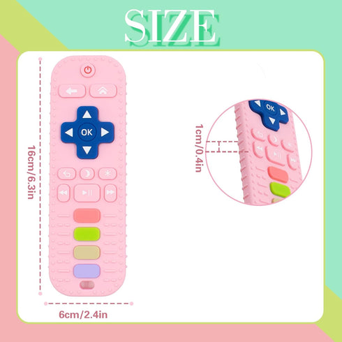 2 PCS Durable Silicone TV Stick Dog Chew Toys, Squeaky Puppy Teething Toys for Training and Teeth Cleaning, Pink Grey