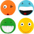 CHIWAVA 4 Pack 3.2'' Latex Squeaky Dog Toy - Smiley Face Balls for Small Dogs