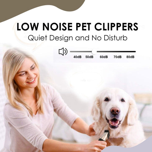 Dr. Swag Fit Professional Cordless Pet Grooming Kit, USB Rechargeable Low Noise Clipper with Detachable Blade