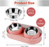 Elevated Cat Food Bowls, Raised Stainless Steel Bowl Set, Tilted Anti Vomiting Double Cat Food and Water Bowls