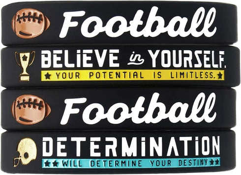 Inkstone Football Silicone Bracelets with Motivational Sports Quotes Inspiring Rubber Wristbands