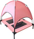 Midlee Pink Dog Cot Bed with Canopy, Large - 30" x 36"